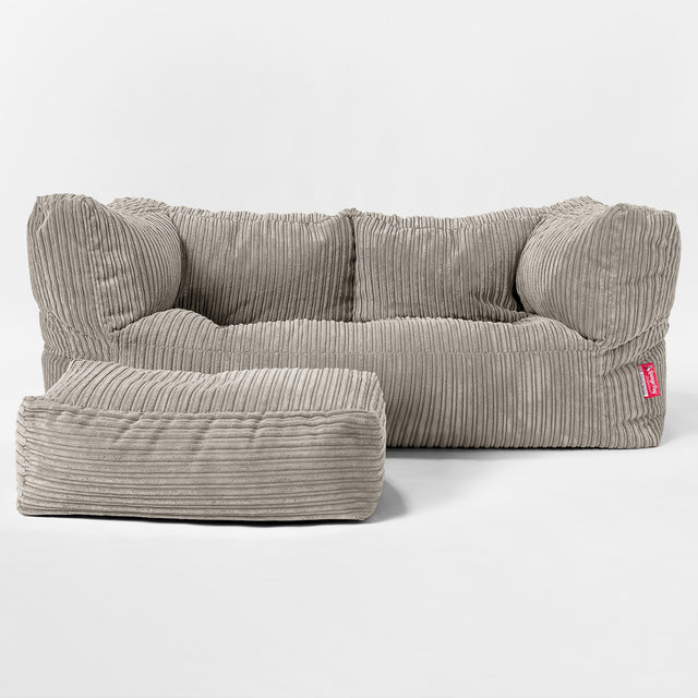 Riesen Albert Kinder Sitzsack Sofa 2-14 Jahre - Cord Nerzfarben 02