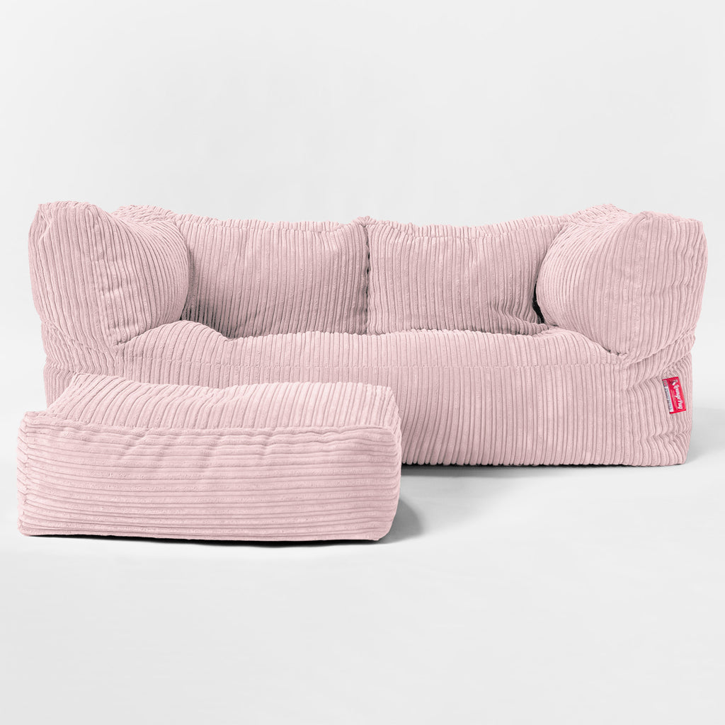 Riesen Albert Kinder Sitzsack Sofa 2-14 Jahre - Cord Rosa 02