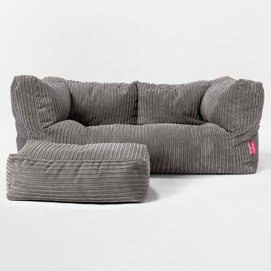 Riesen Albert Kinder Sitzsack Sofa 2-14 Jahre - Cord Schiefergrau 02