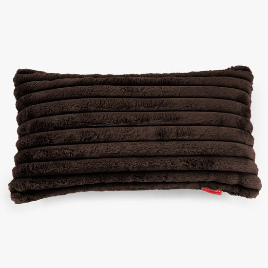 Riesen Dekokissen / Sofa Kissenbezug 40 x 80cm - Ultra Plüsch Cord Nussbraun 01