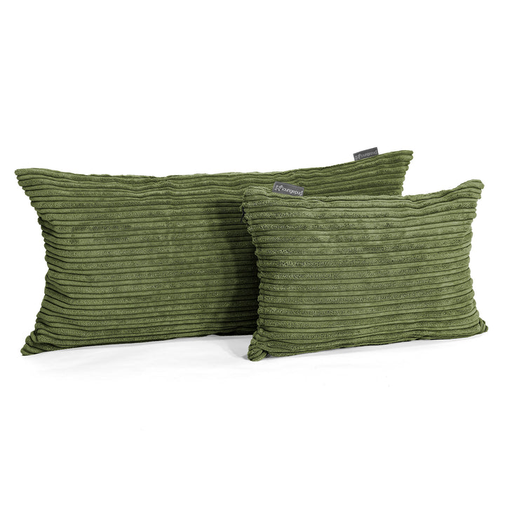 Lounge Pug, Riesen Kissen 40 x 70cm, Cord Nadelwaldgrün– Big Bertha Original DE