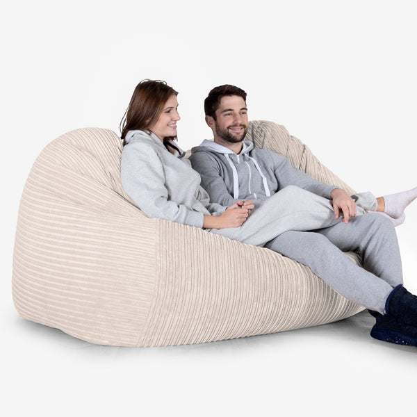 Riesen Sitzsack Couch - Cord Elfenbein 02