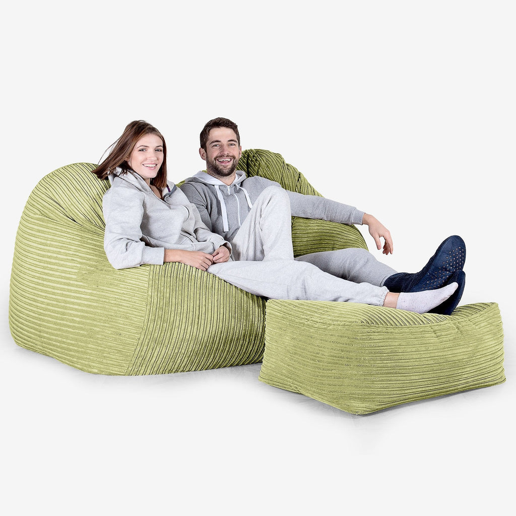 Riesen Sitzsack Couch - Cord Hellgrün 03