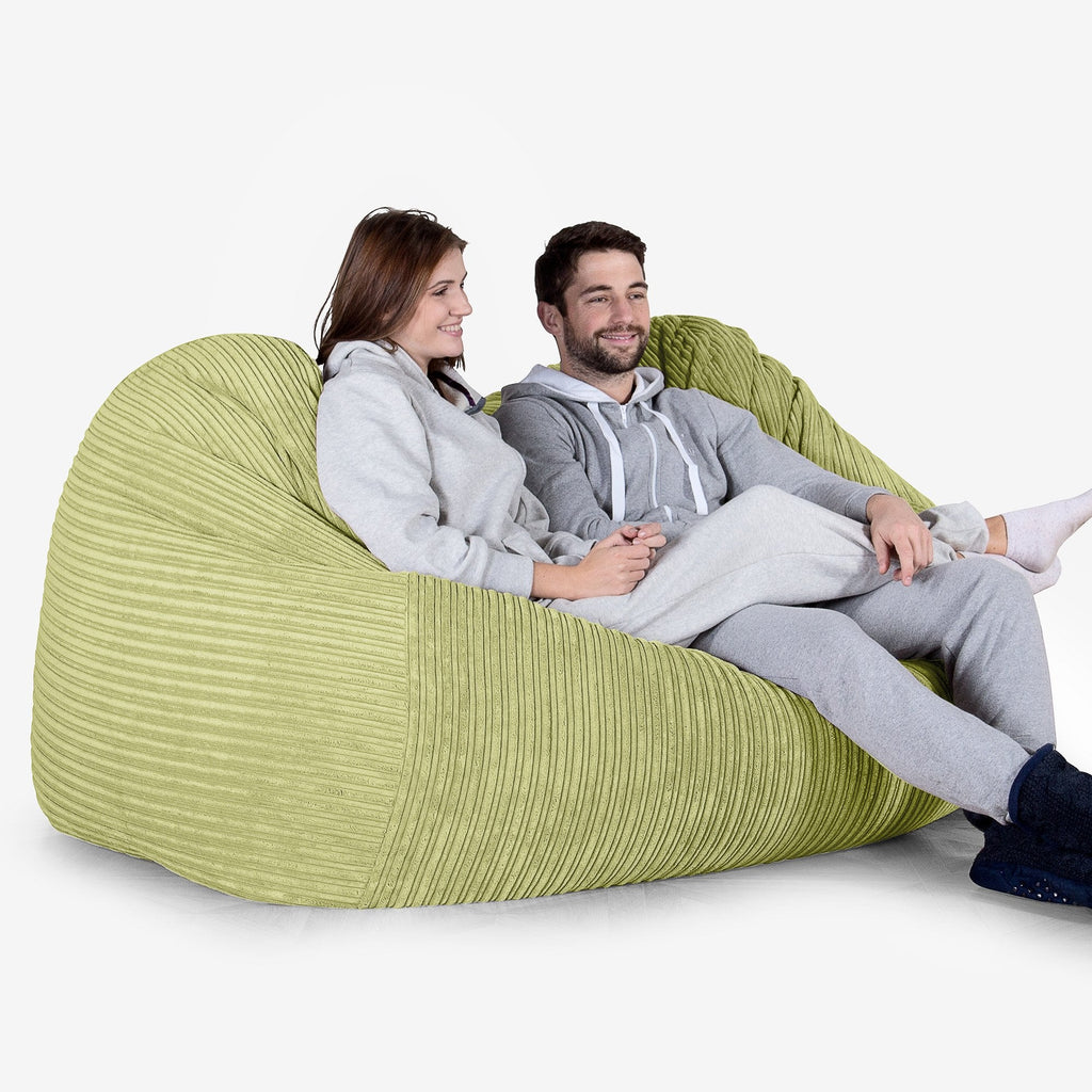 Riesen Sitzsack Couch - Cord Hellgrün 02