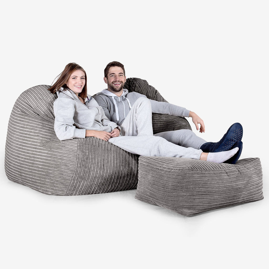 Riesen Sitzsack Couch - Cord Schiefergrau 03