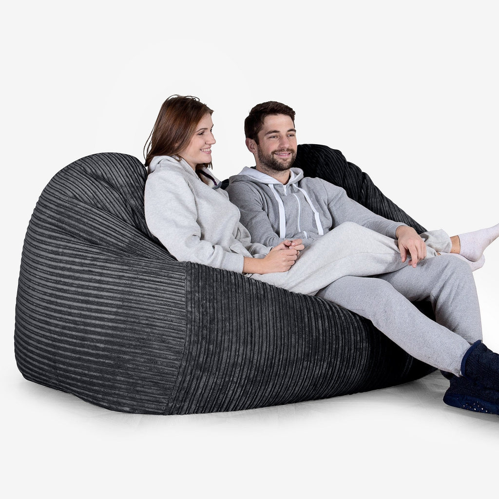 Riesen Sitzsack Couch - Cord Schwarz 02