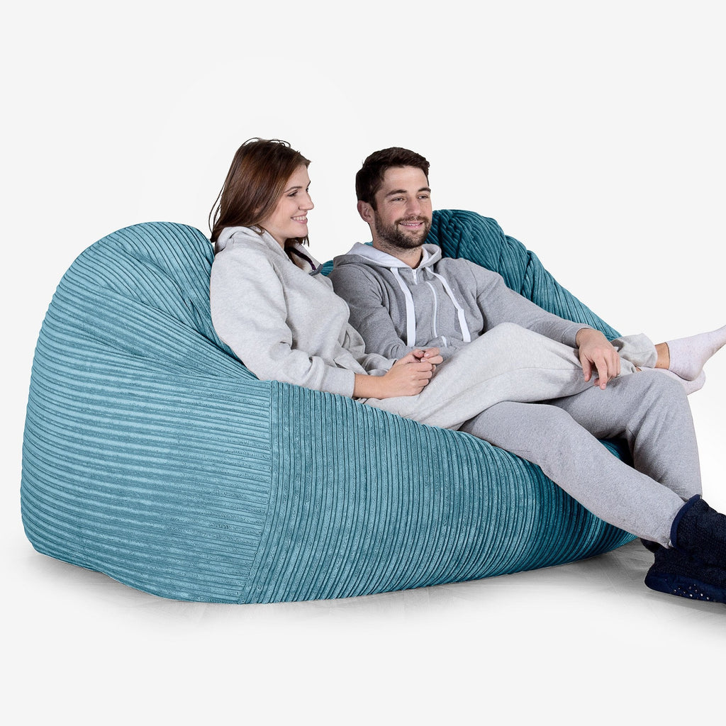 Riesen Sitzsack Couch - Cord Türkis 02