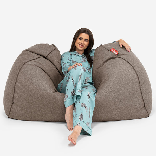 Riesen Sitzsack Couch - Interalli Wolle Biscuit 02