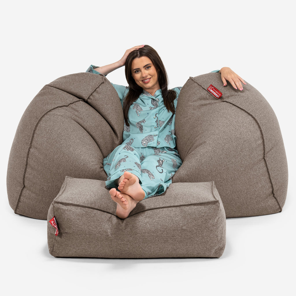 Riesen Sitzsack Couch - Interalli Wolle Biscuit 03