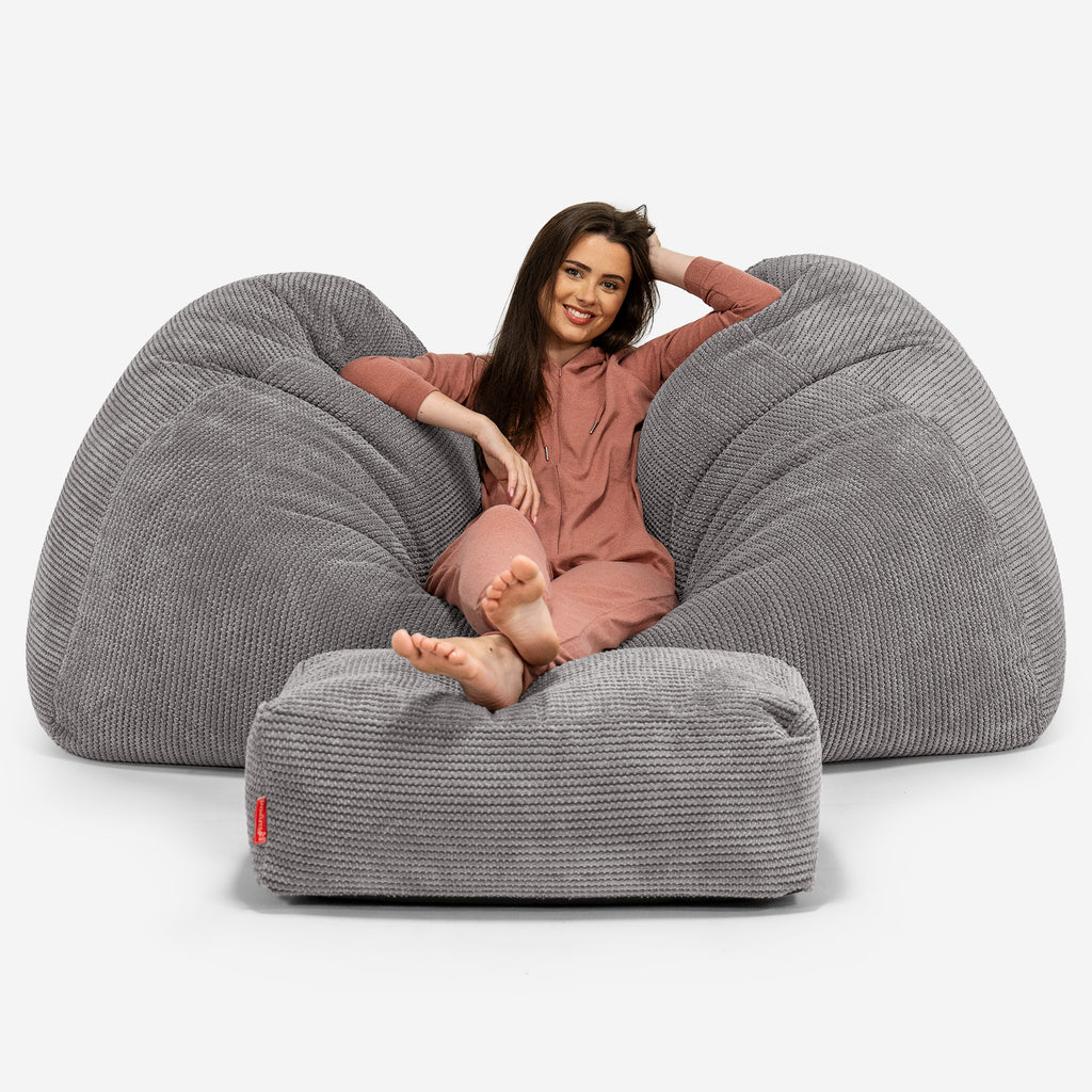 Riesen Sitzsack Couch - Pom-Pom Anthrazit 03