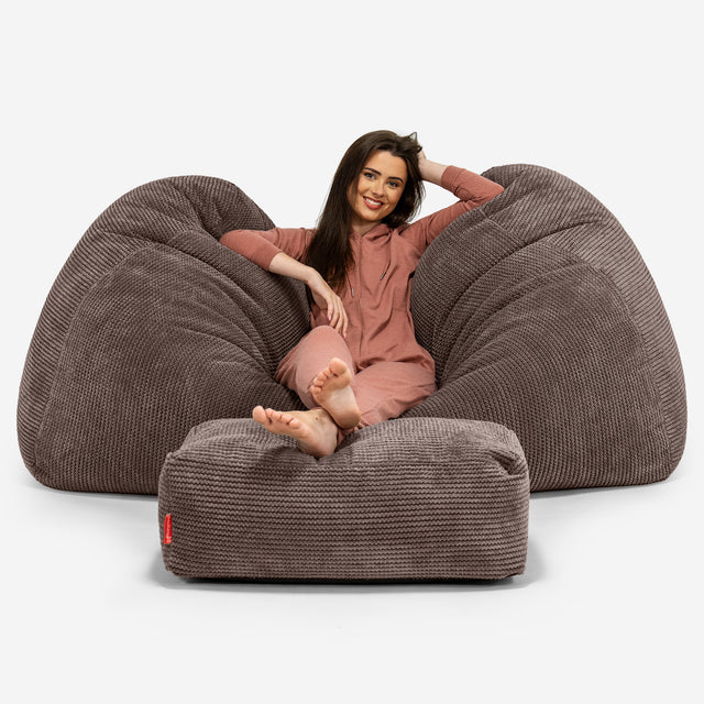 Riesen Sitzsack Couch - Pom-Pom Schoko 03