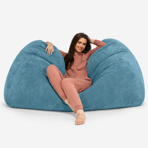 Riesen Sitzsack Couch - Pom-Pom Türkis