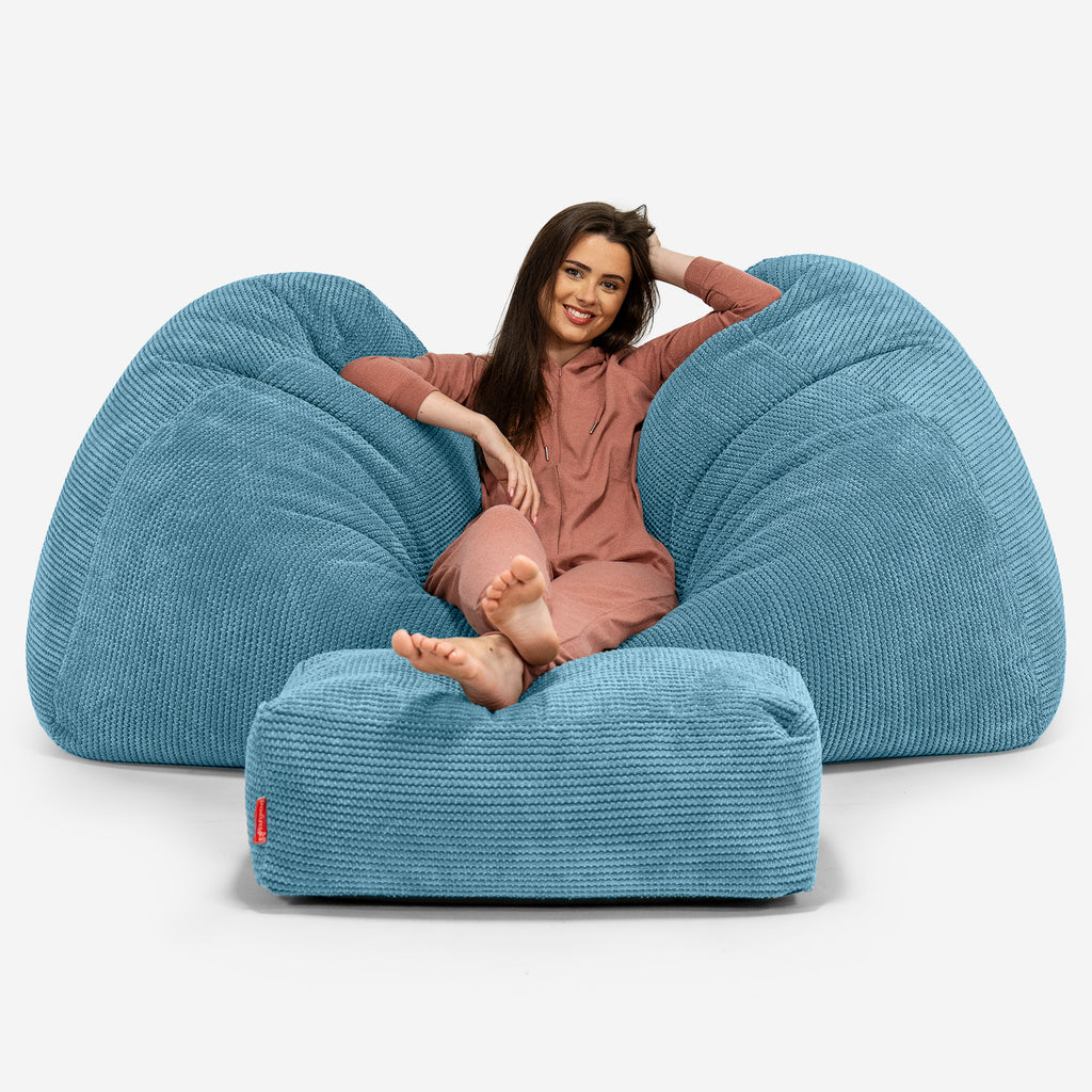Riesen Sitzsack Couch - Pom-Pom Türkis 03