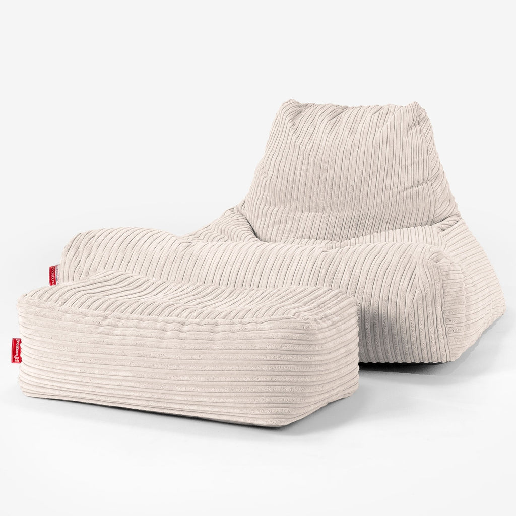 Riesen Sitzsack Lounge Sessel - Cord Elfenbein 02
