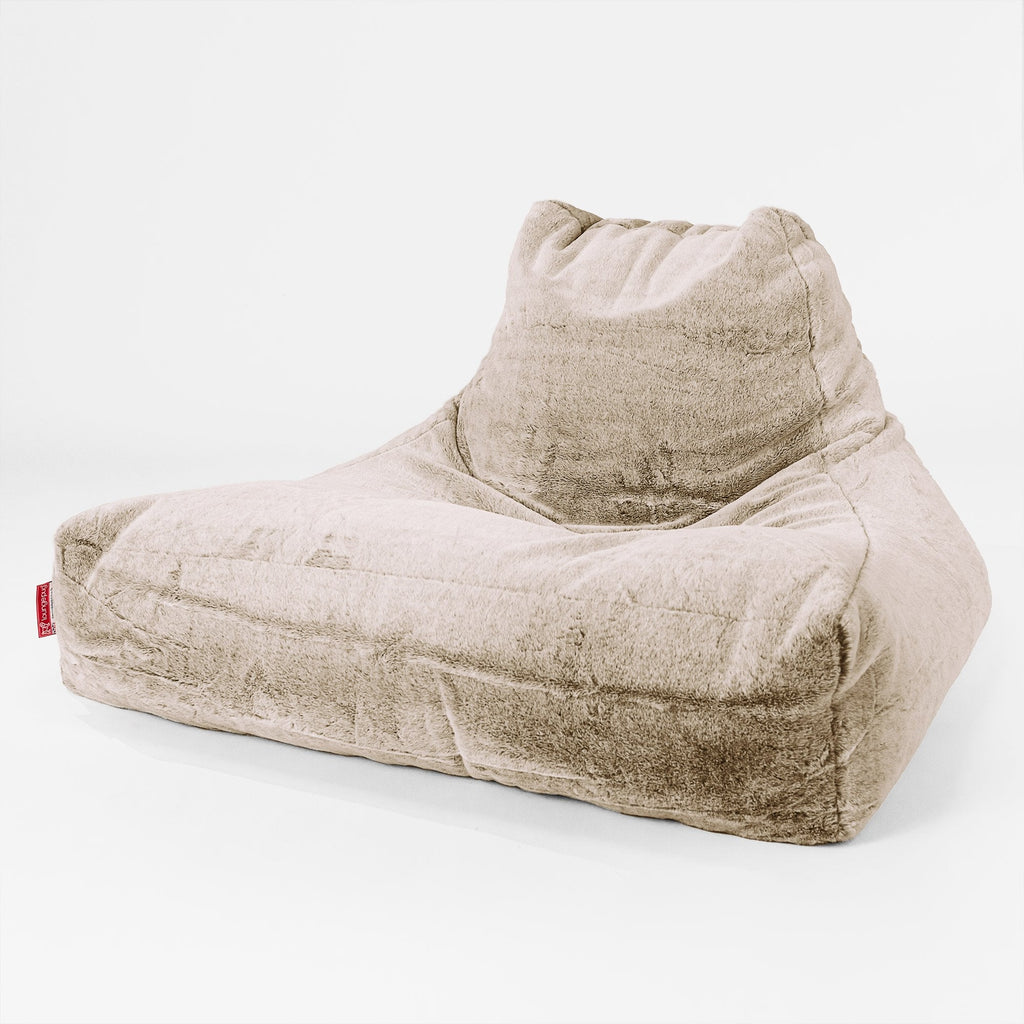 Riesen Sitzsack Lounge Sessel - Kaninchen Kunstfell Goldbraun 01