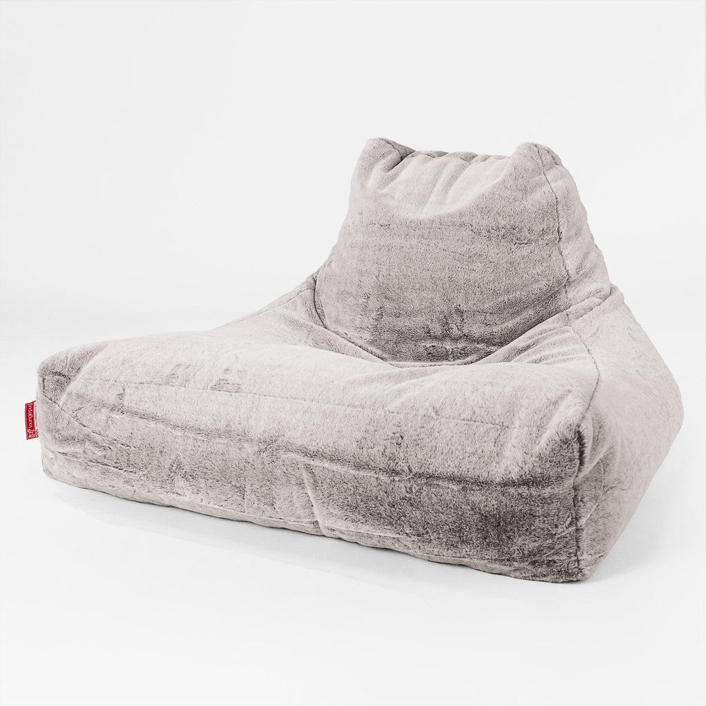 Riesen Sitzsack Lounge Sessel - Kaninchen Kunstfell Hellgrau 01