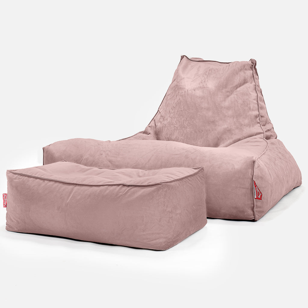 Riesen Sitzsack Lounge Sessel - Samt Pink 02