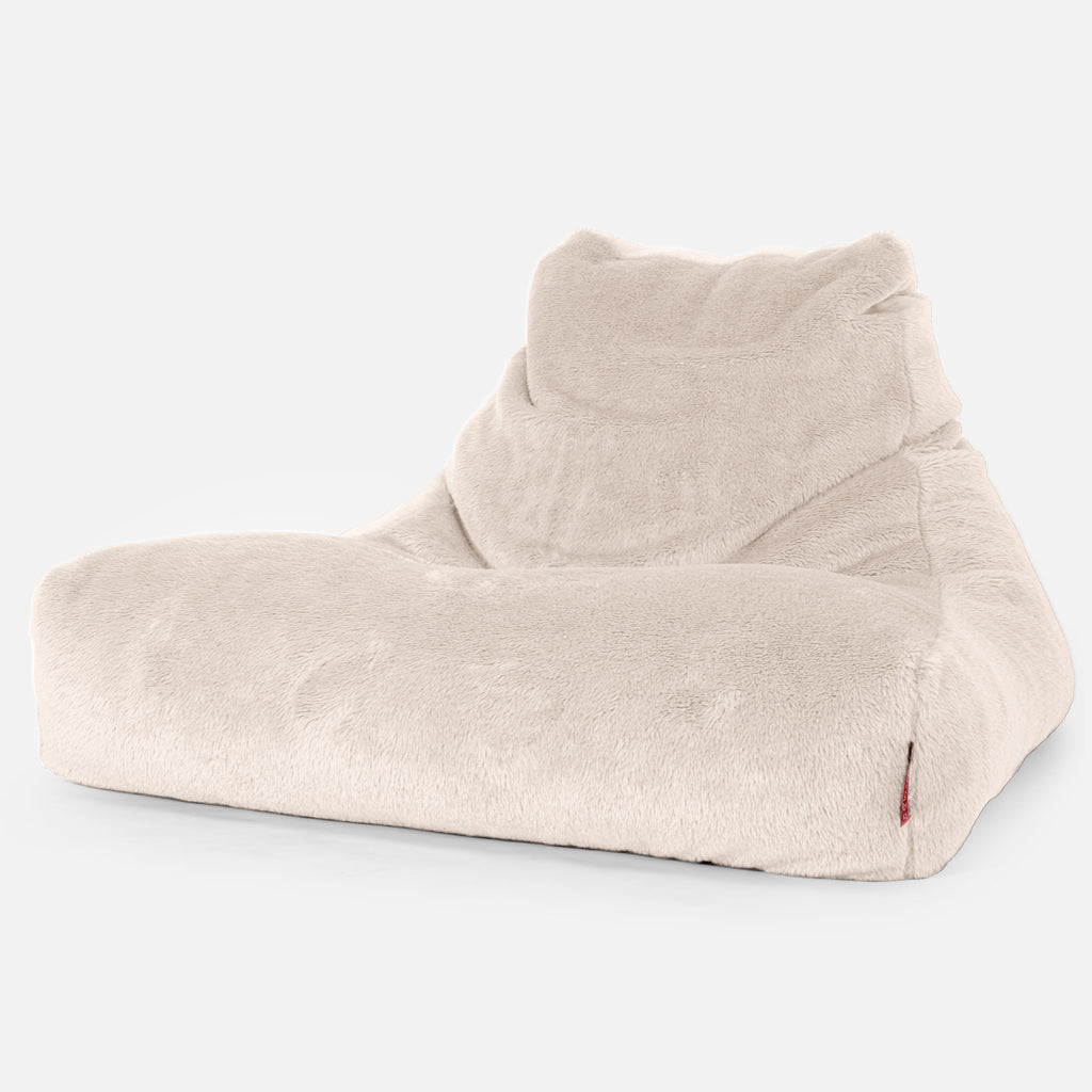 Riesen Sitzsack Lounge Sessel - Teddy Kunstfell Creme 01