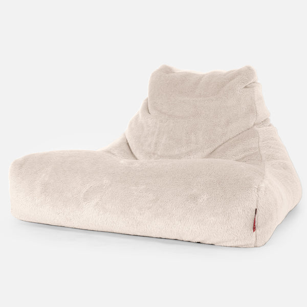 Riesen Sitzsack Lounge Sessel - Teddy Kunstfell Creme 01