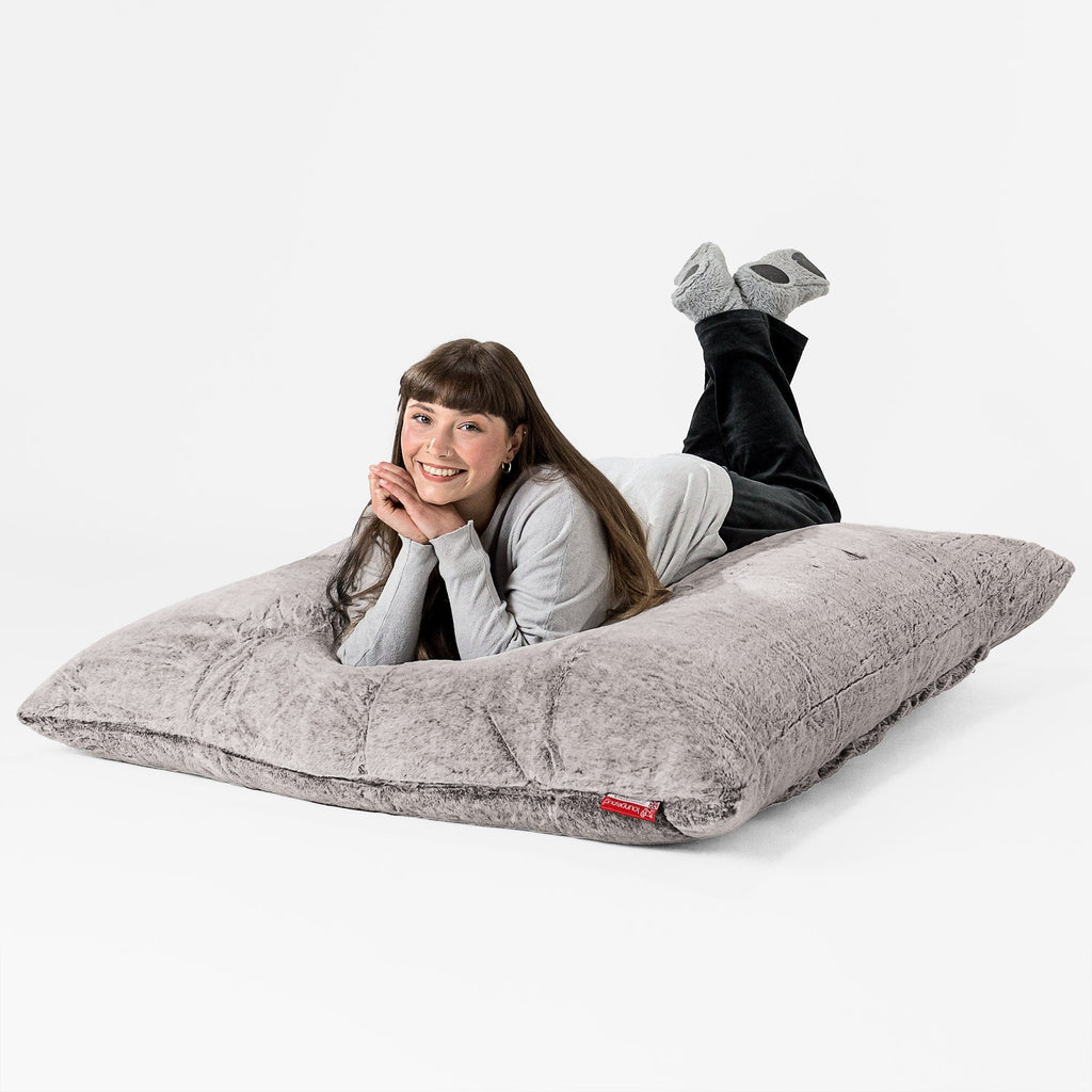 Sitzsack XXL - Kaninchen Kunstfell Hellgrau 03