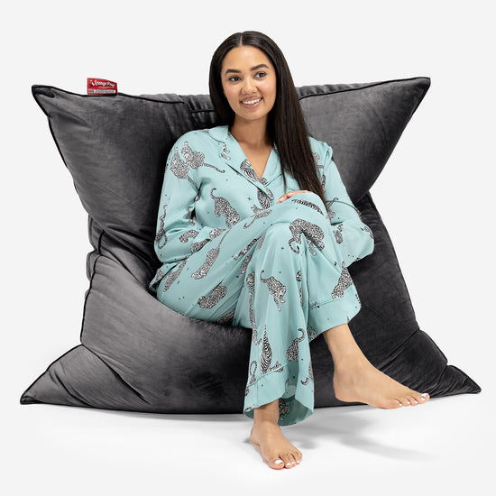 Sitzsack XXL - Samt Schiefergrau 02