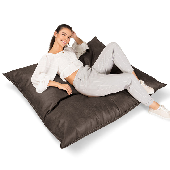 Sitzsack XXL - Vintage Leder Schiefergrau 03