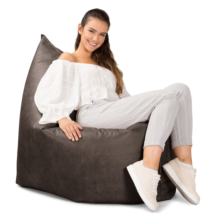 Sitzsack XXL - Vintage Leder Schiefergrau 04