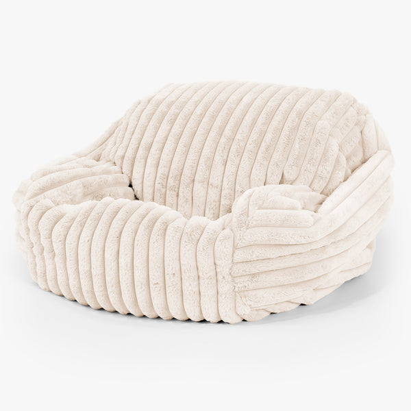 Sabine Sitzsack Sessel - Ultra Plüsch Cord Creme 02