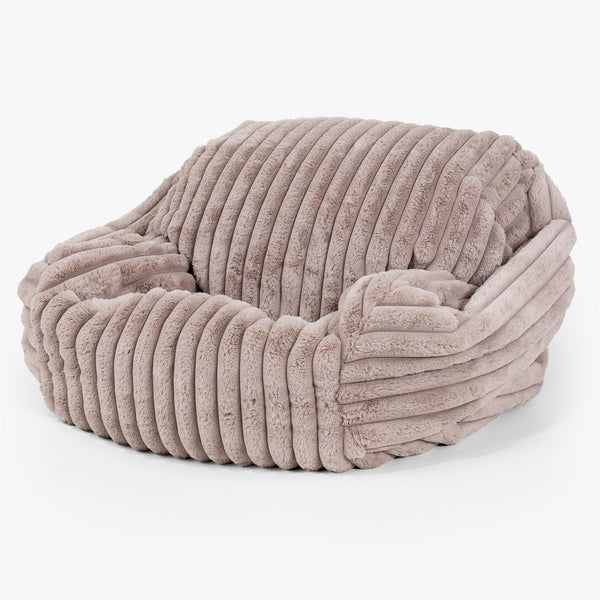 Sabine Sitzsack Sessel - Ultra Plüsch Cord Nerzfarben 02