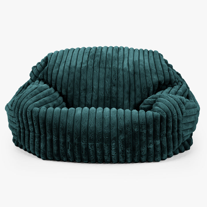 Sabine Sitzsack Sofa - Ultra Plüsch Cord Blaugrün 01