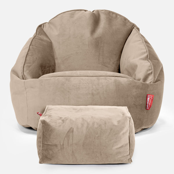 Bubble Sitzsack Sessel - Samt Nerzfarben 01