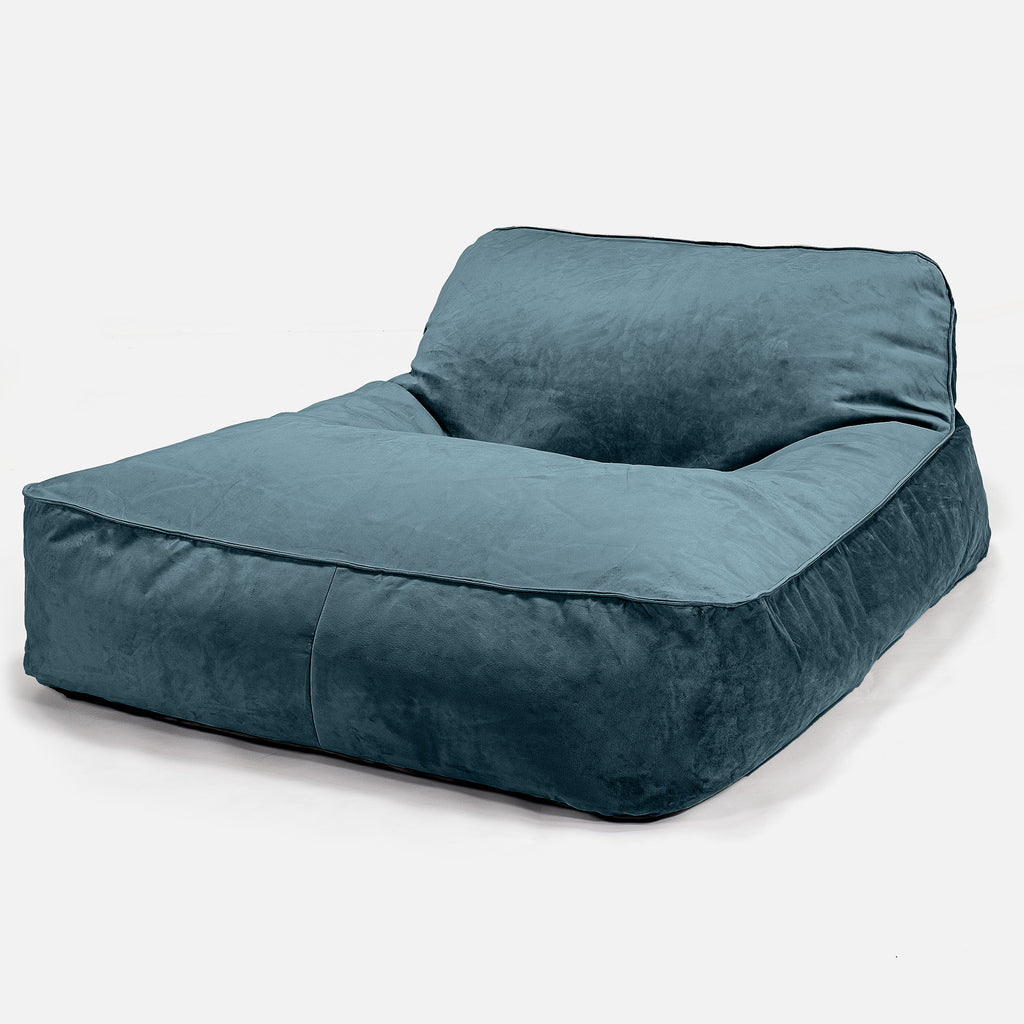 Schlafsofa Sitzsack - Samt Türkis 01