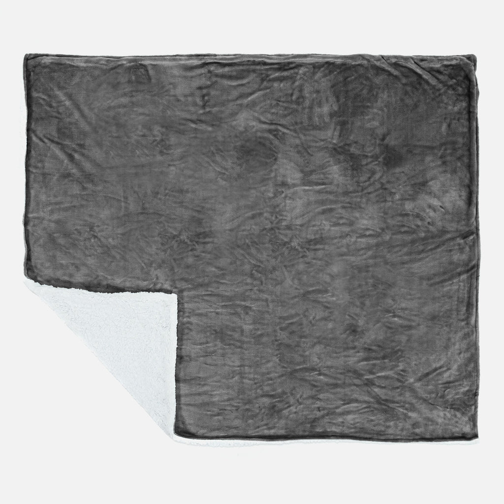 Sherpa-Decke - Sherpa-Fleece Grau 03