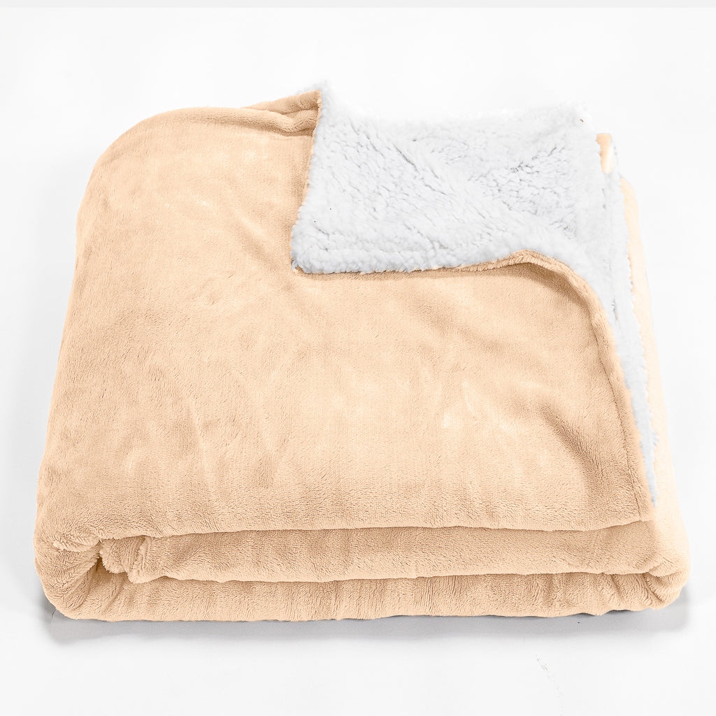 Sherpa-Decke - Sherpa-Fleece Nerzfarben 01