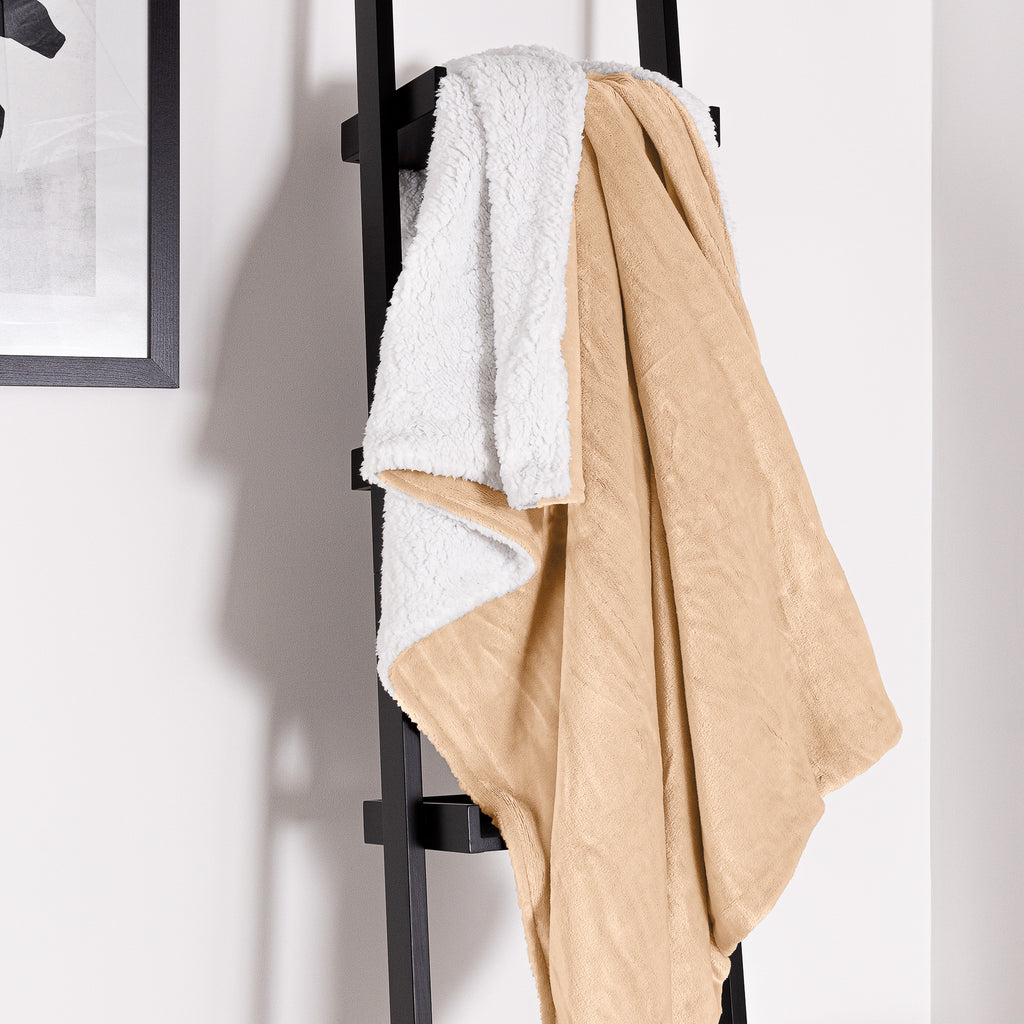 Sherpa-Decke - Sherpa-Fleece Nerzfarben 05