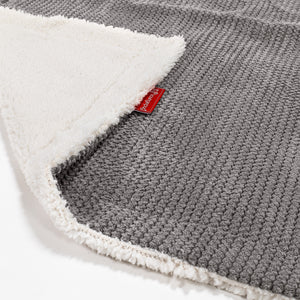 Sherpa-Decke - Pom-Pom Anthrazit