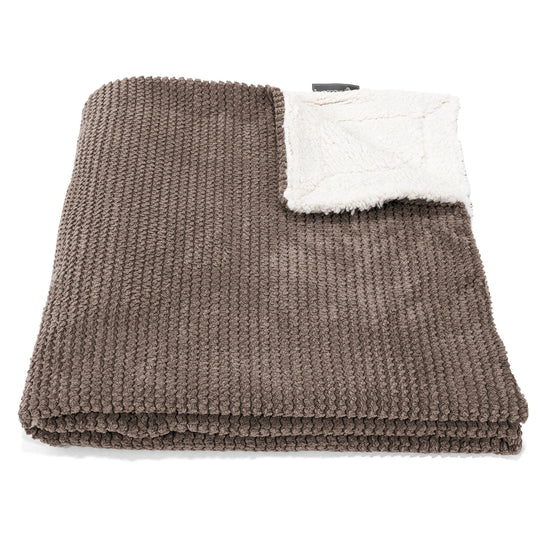 Sherpa-Decke - Pom-Pom Schoko 01