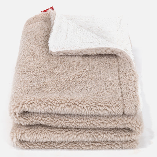 Sherpa-Decke - Teddy Kunstfell Nerzfarben 01