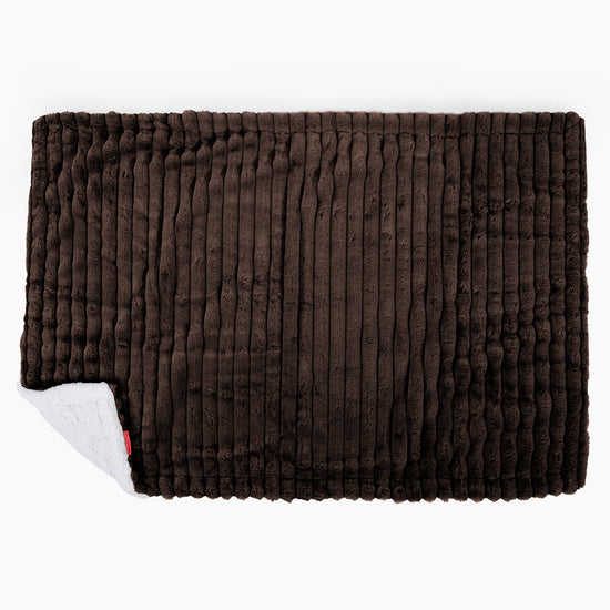Sherpa-Decke - Ultra Plüsch Cord Nussbraun 03
