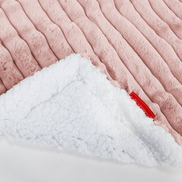 Sherpa-Decke - Ultra Plüsch Cord Pastellrosa 02