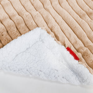 Sherpa-Decke - Ultra Plüsch Cord Pfirsich
