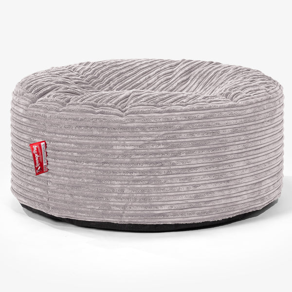 Sitzhocker Pouf - Cord Silber 01