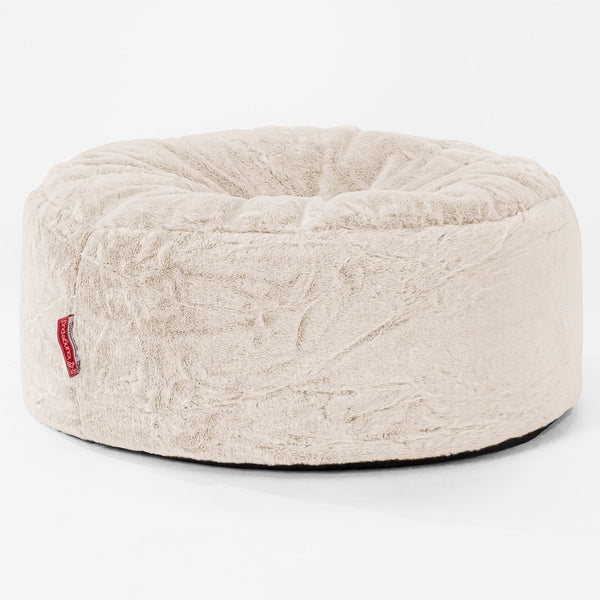 Sitzhocker Pouf - Kaninchen Kunstfell Weiß 01