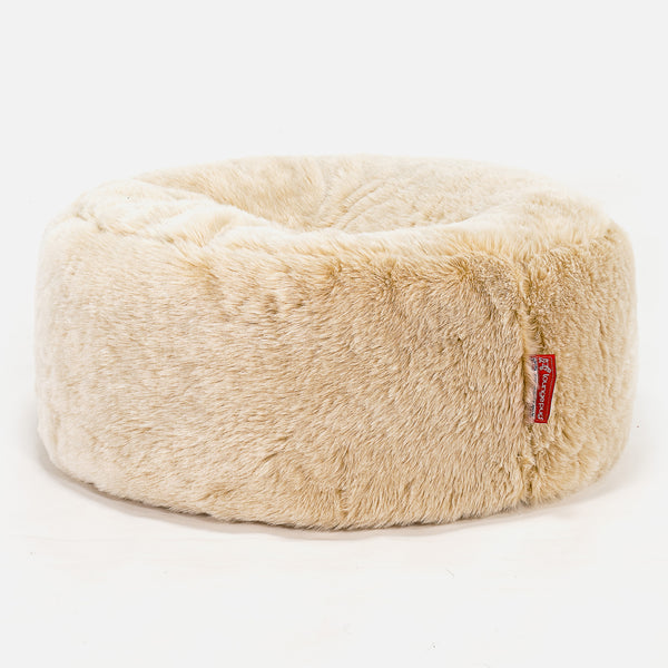 Sitzhocker Pouf - Kunstfell Weiß 01
