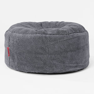Sitzhocker Pouf - Teddy Kunstfell Dunkelgrau