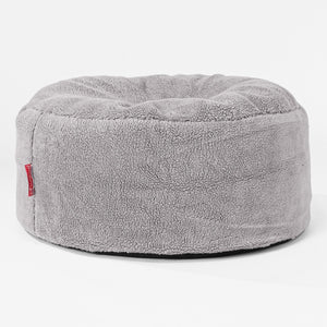 Sitzhocker Pouf - Teddy Kunstfell Mittelgrau