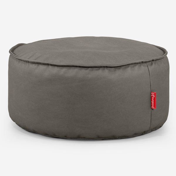 Sitzhocker Pouf - Veganes Leder Grau 01