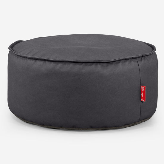Sitzhocker Pouf - Veganes Leder Schwarz 01