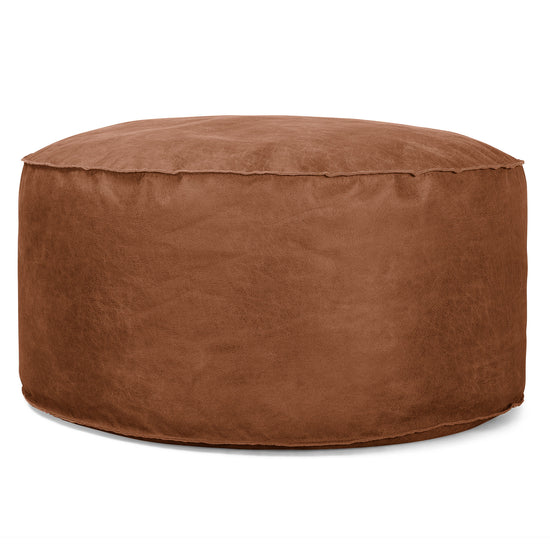 Sitzhocker Pouf - Vintage Leder Karamell 01