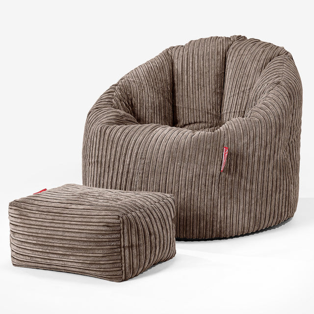 Sitzsack Kuschel Lounge Sessel - Cord Mocca 02
